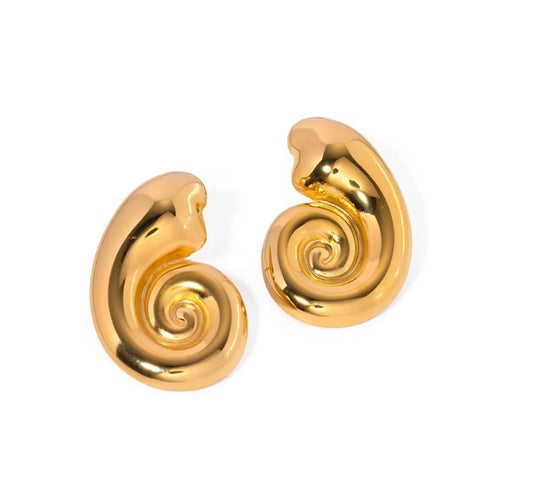 Infinity Spiral Gold Hoop Earrings