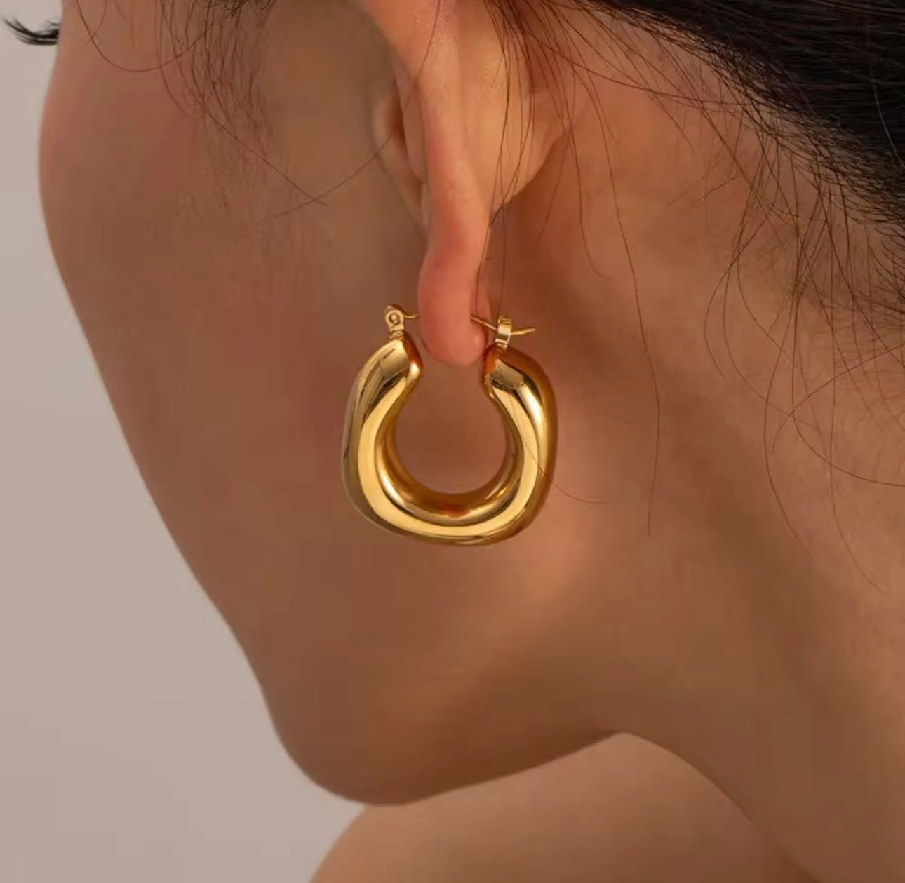 Sienna Chunky Hoop Earrings – Gold & Silver