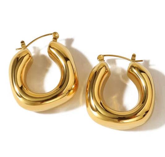 Sienna Chunky Hoop Earrings – Gold & Silver