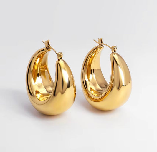 Lumina Chunky Hoop Earrings – Gold & Silver