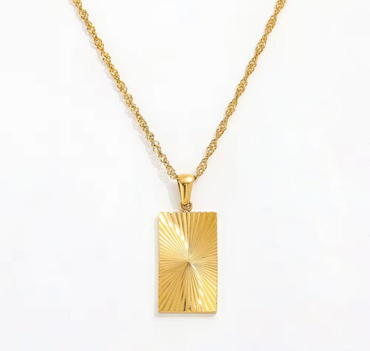 Sunrise Rectangular Pendant Necklace