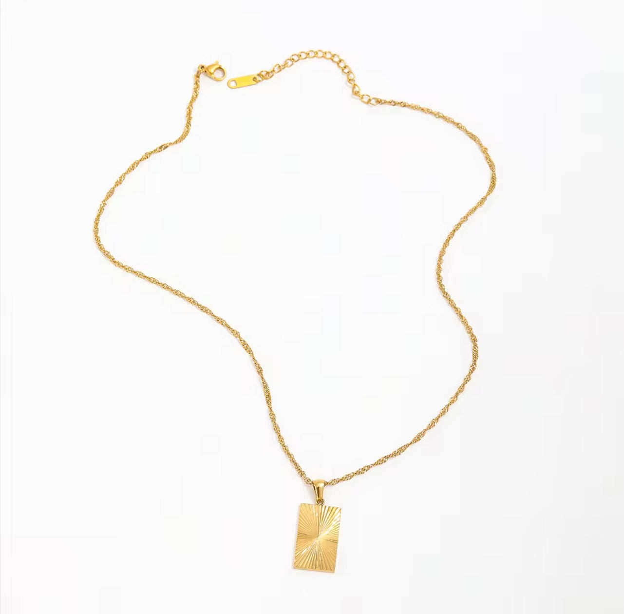 Sunrise Rectangular Pendant Necklace