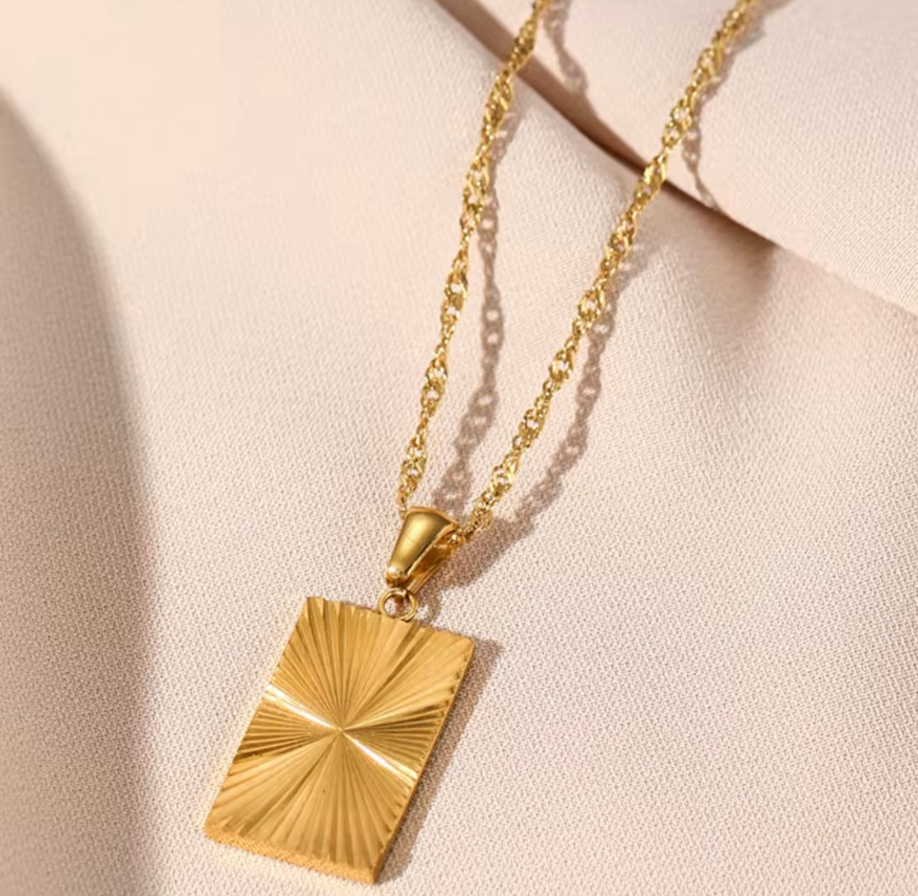 Sunrise Rectangular Pendant Necklace