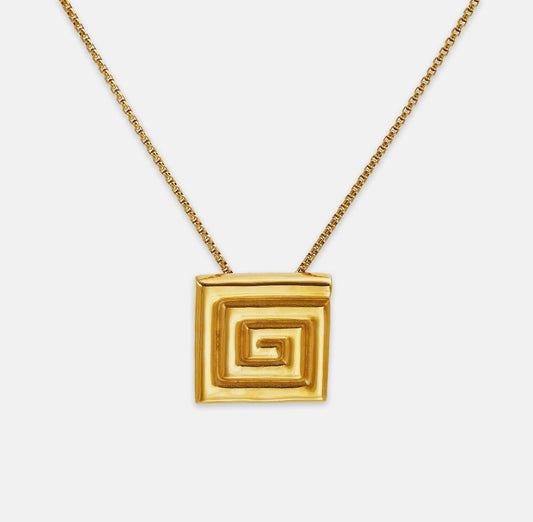 Greek Square Statement Necklace