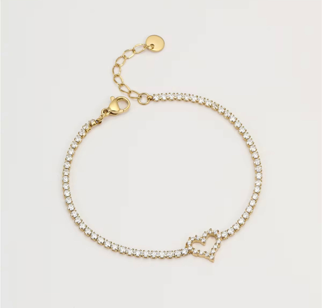 BELLA CRYSTAL HEART TENNIS BRACELET
