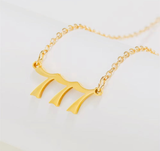 Angel Lucky Number Gold Pendant Necklace