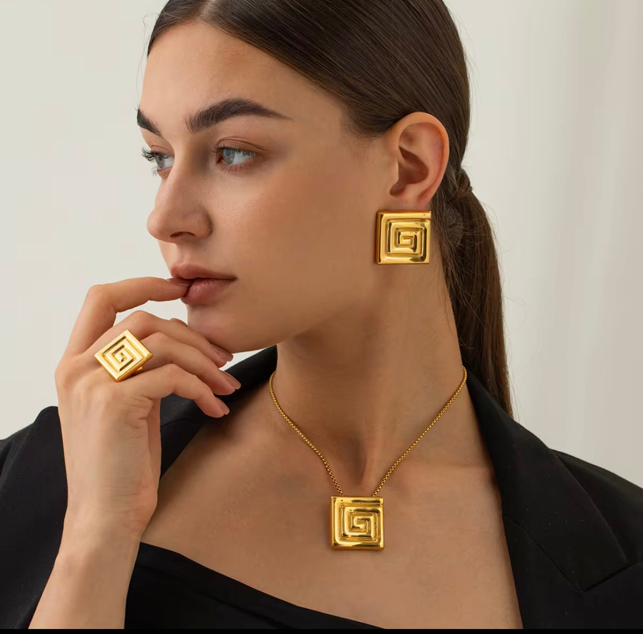 Greek Square Statement Necklace
