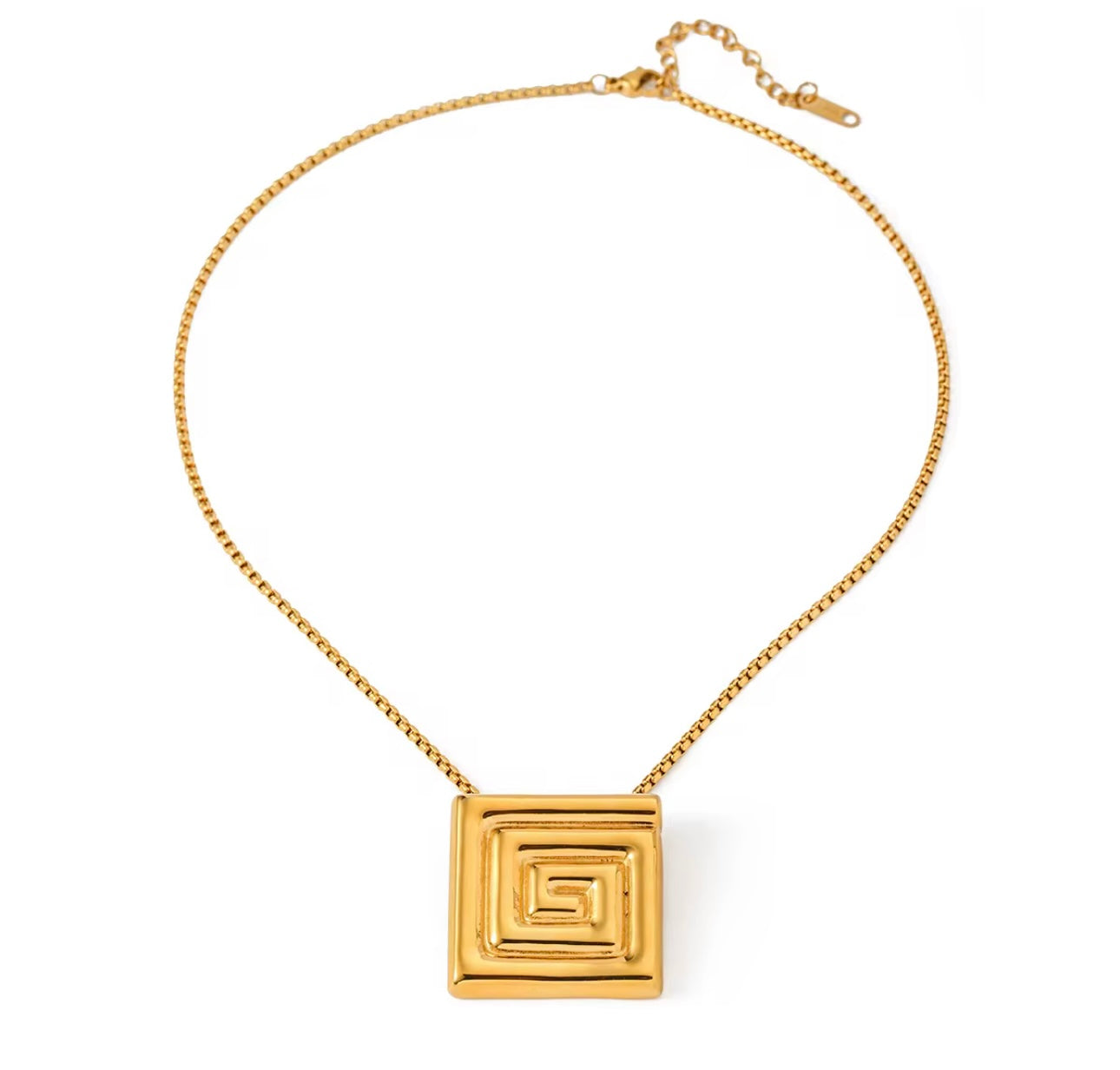 Greek Square Statement Necklace