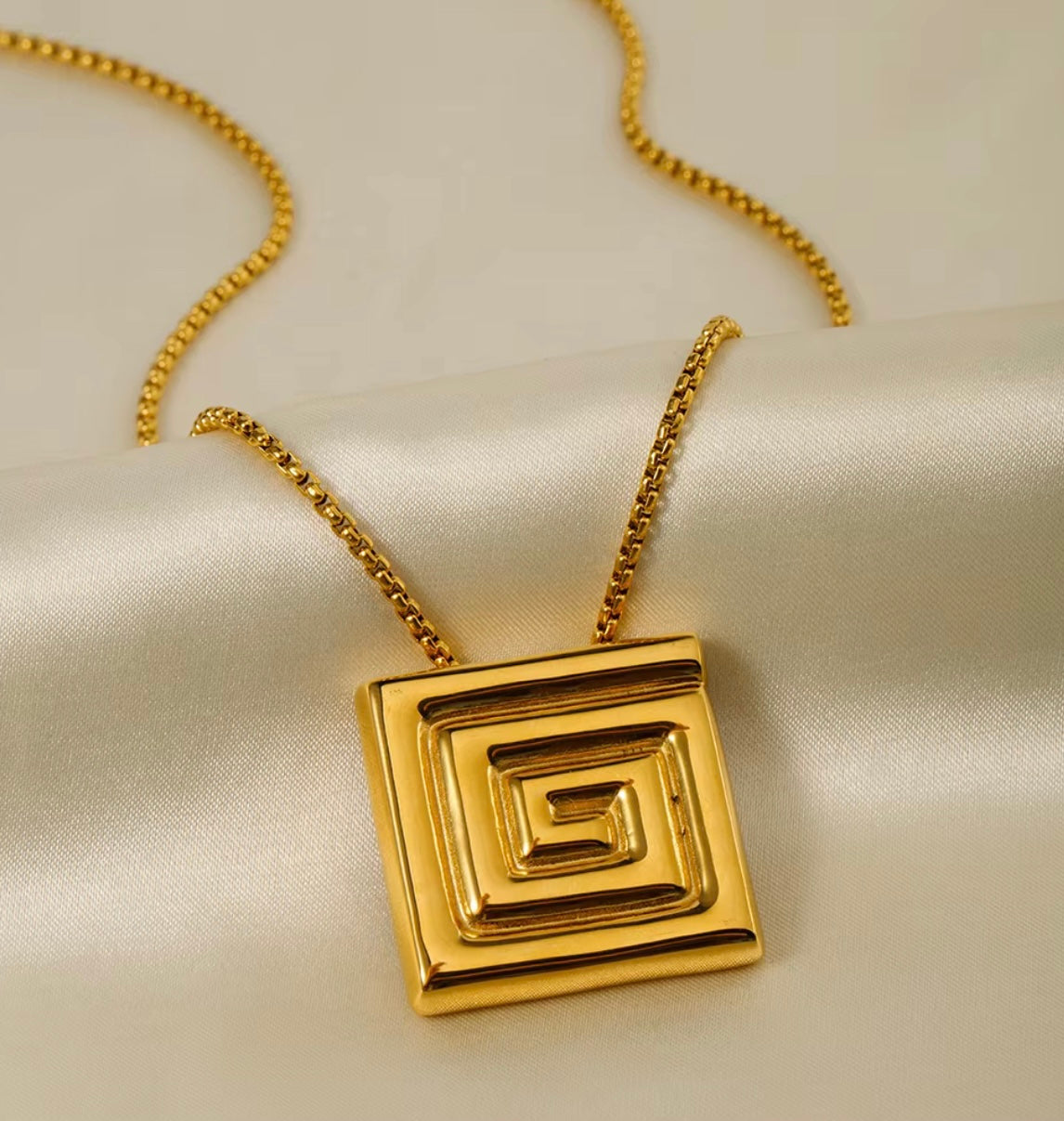 Greek Square Statement Necklace