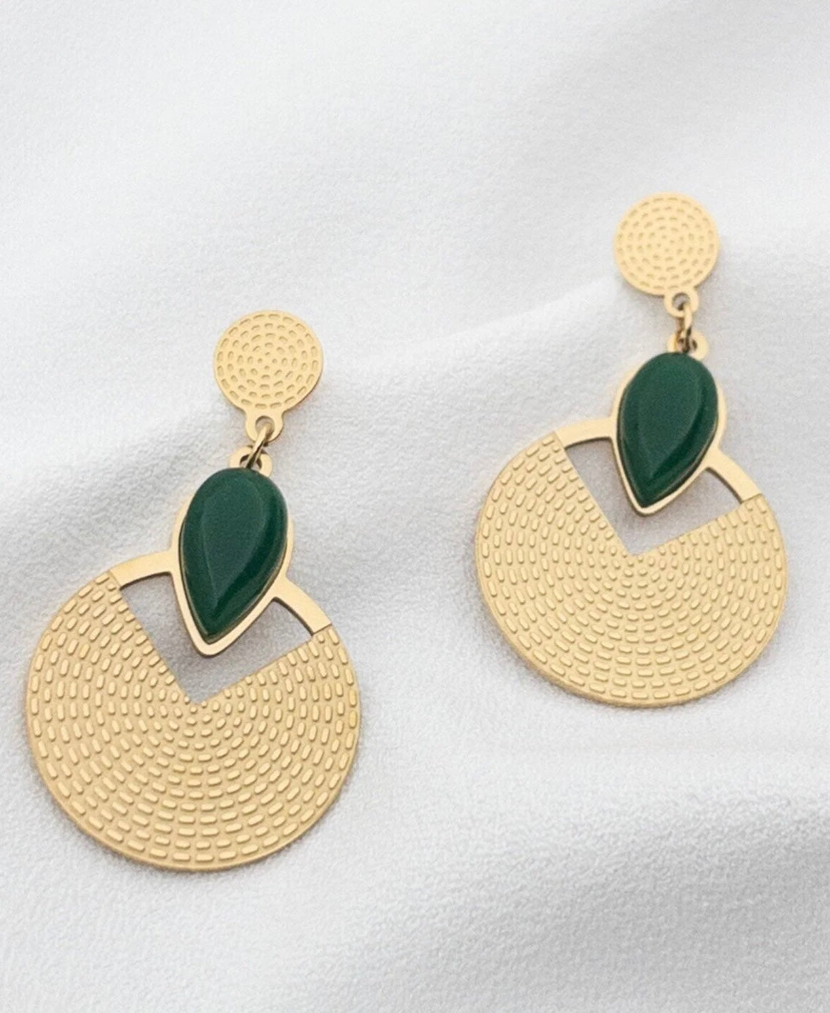Nubia Green Aventurine Drop Earrings