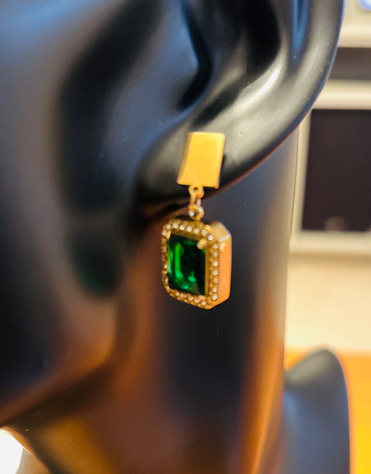 Emerald Green Drop Earrings
