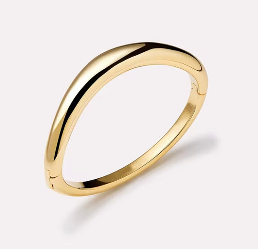 Indie Gold Hinged Cuff Bangle