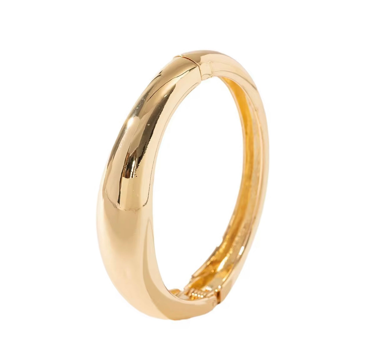 Indie Gold Hinged Cuff Bangle