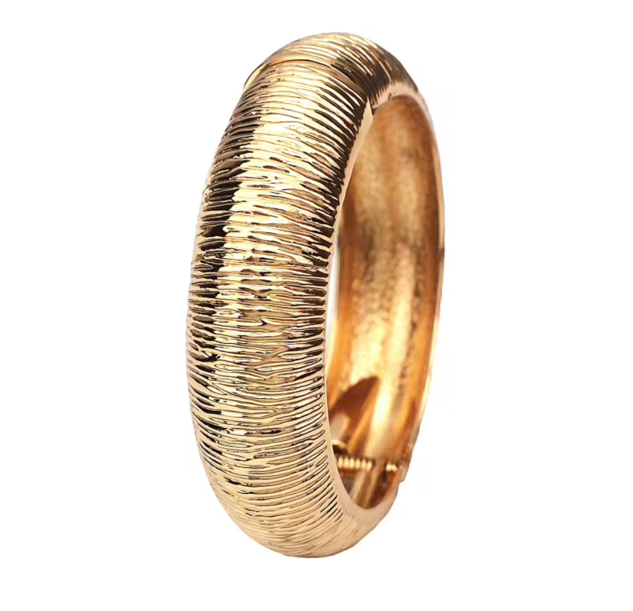 Kali Gold Hinged Cuff Bangle Bracelet