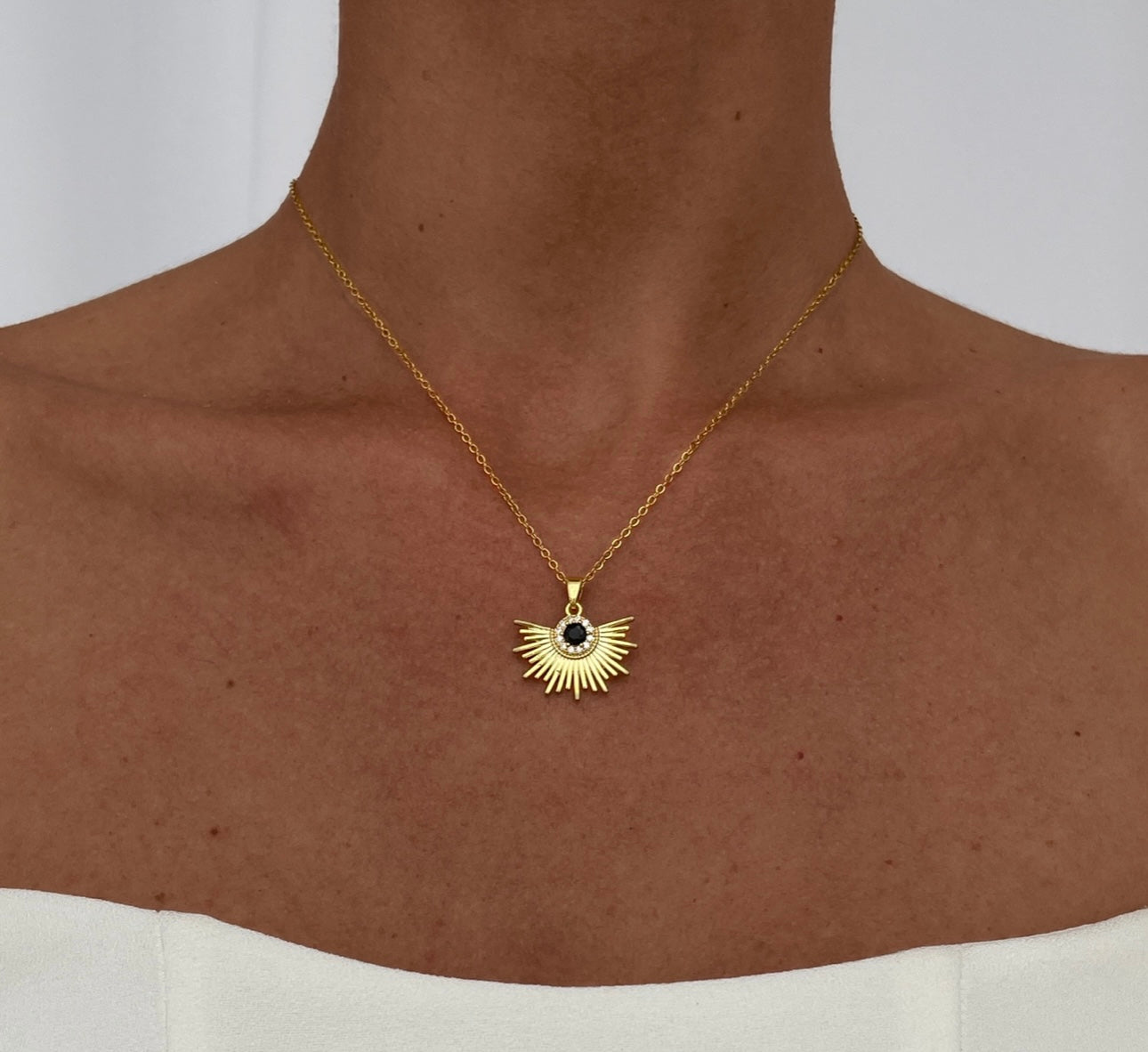 Estella Sunburst Evil Eye Protection Necklace