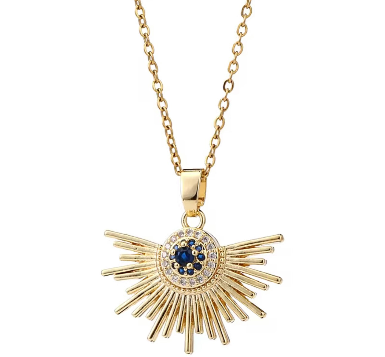 Estella Sunburst Evil Eye Protection Necklace