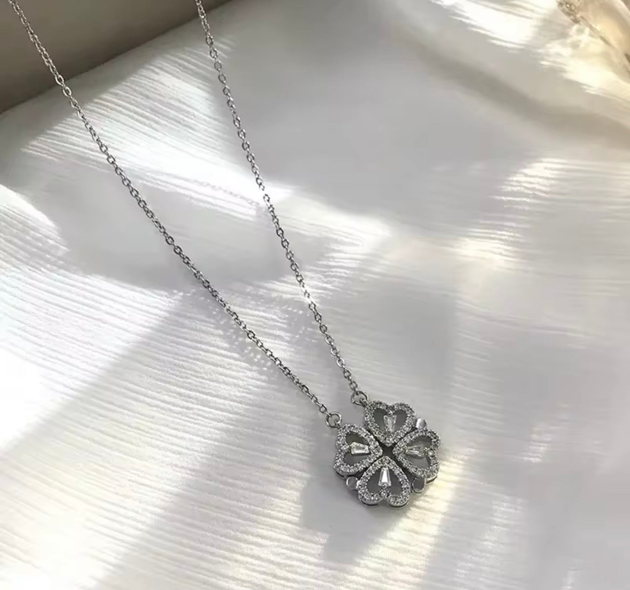Glow Forever Linked Heart Pendant Necklace