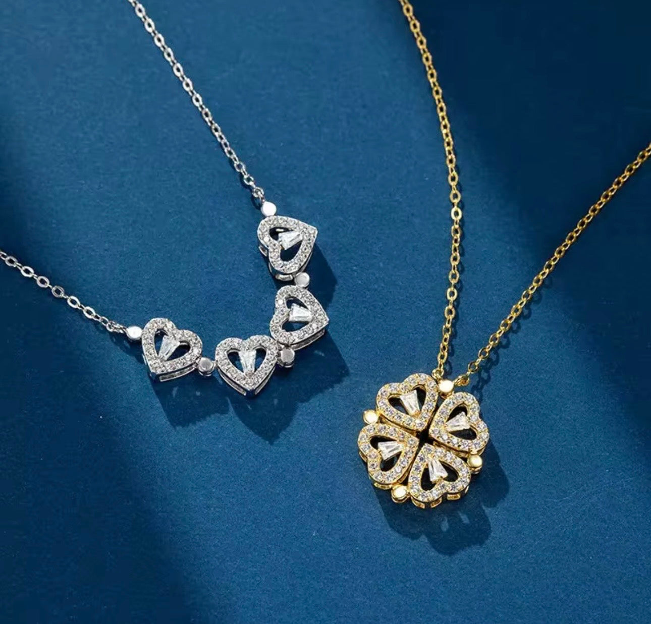 Glow Four Love Hearts Pendant Necklace