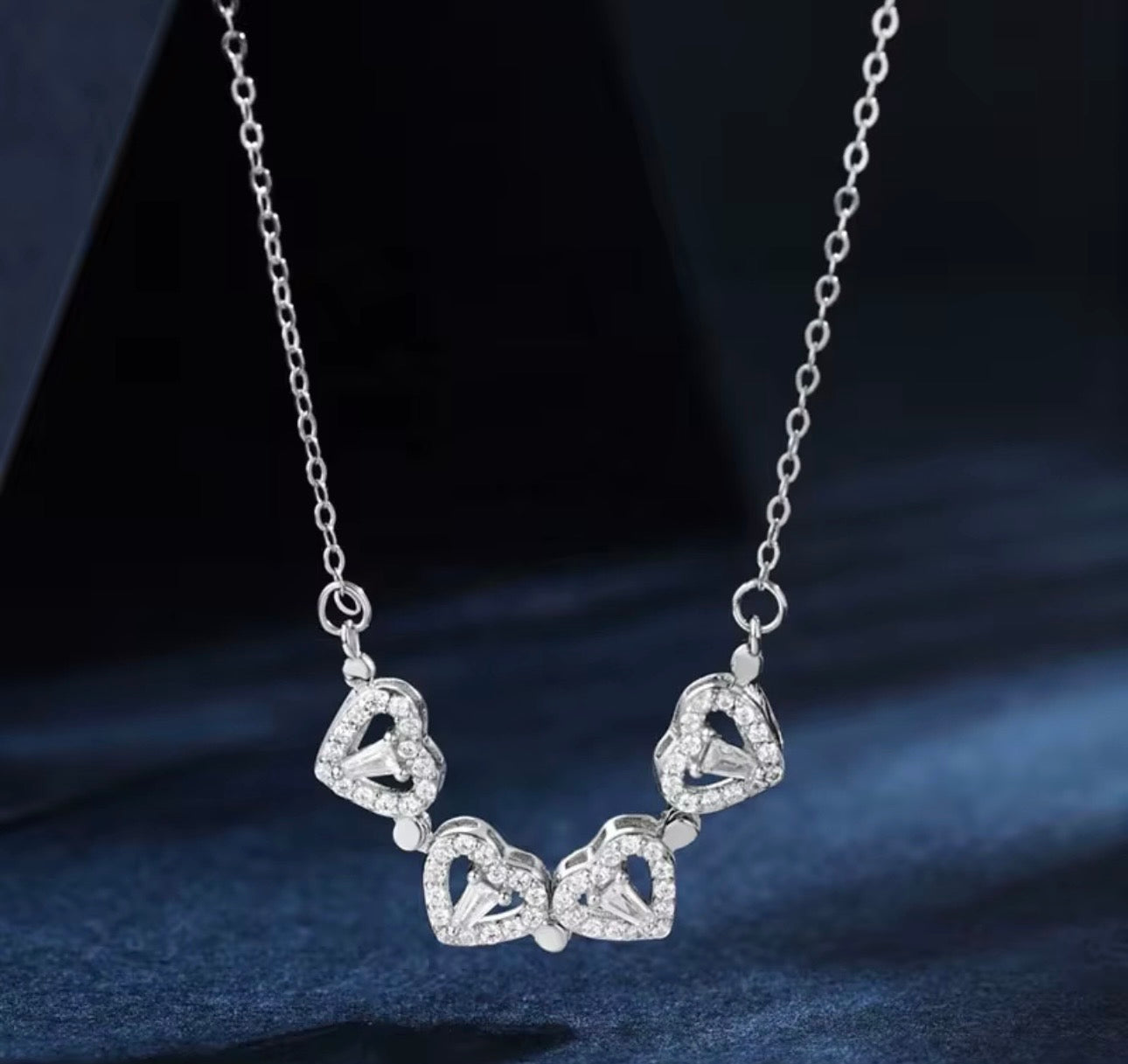 Glow Four Love Hearts Pendant Necklace