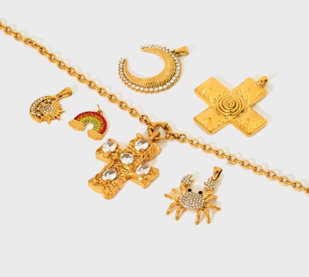 Gold Chain Necklace For Charms