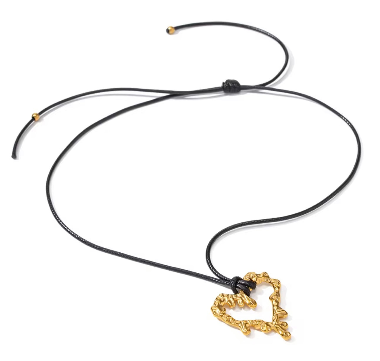 Lava Heart Gold Charm Pendant