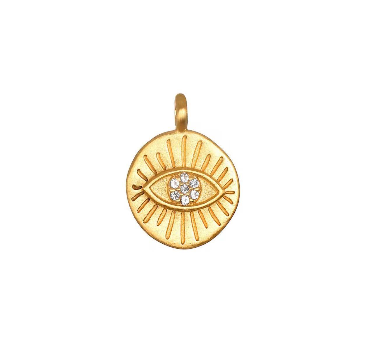 Gold Coin Evil Eye Charm