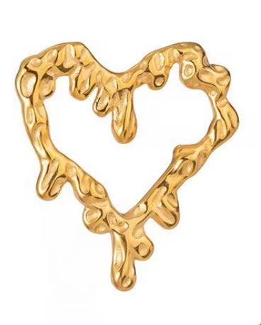 Lava Heart Gold Charm Pendant
