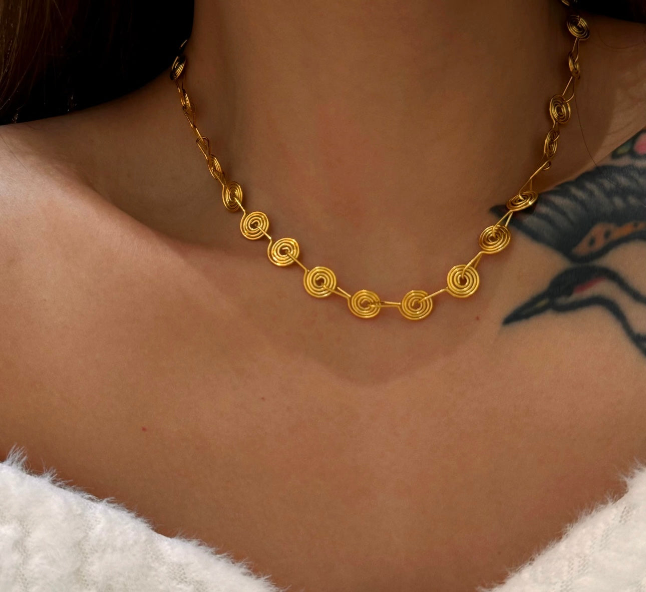 Amara Gold Spiral Necklace