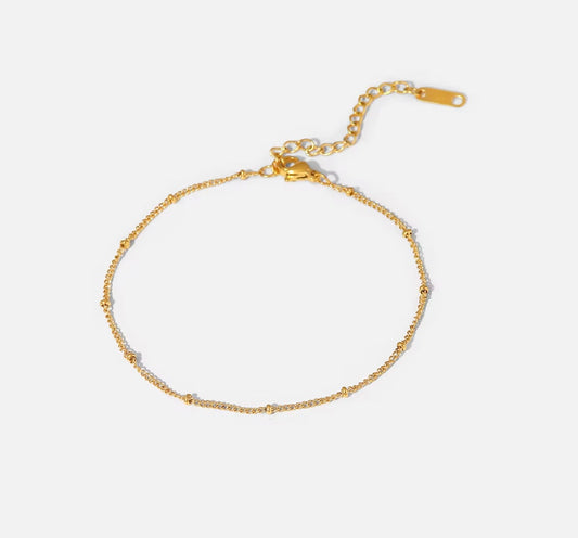 Beyond Glow Gold Beaded Chain Anklet