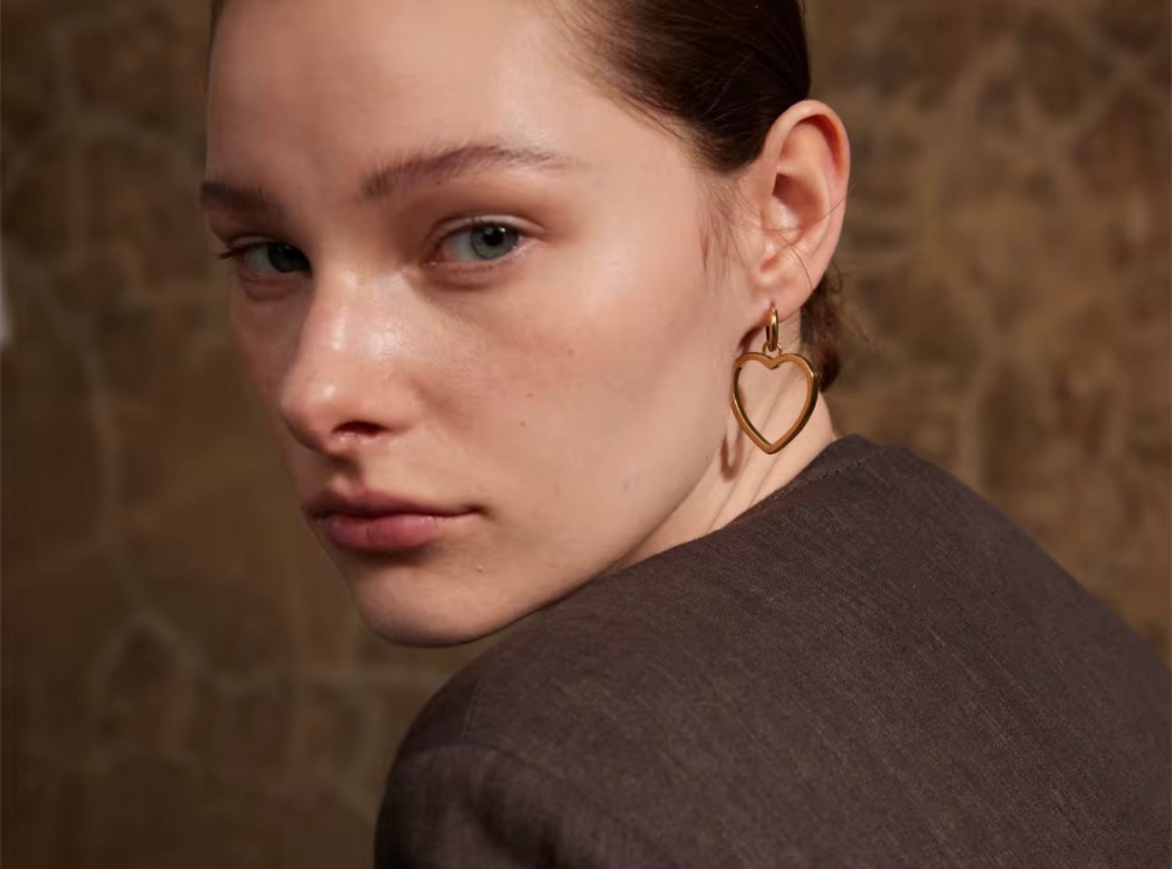 Luxe Love Gold Heart Hoop Earrings