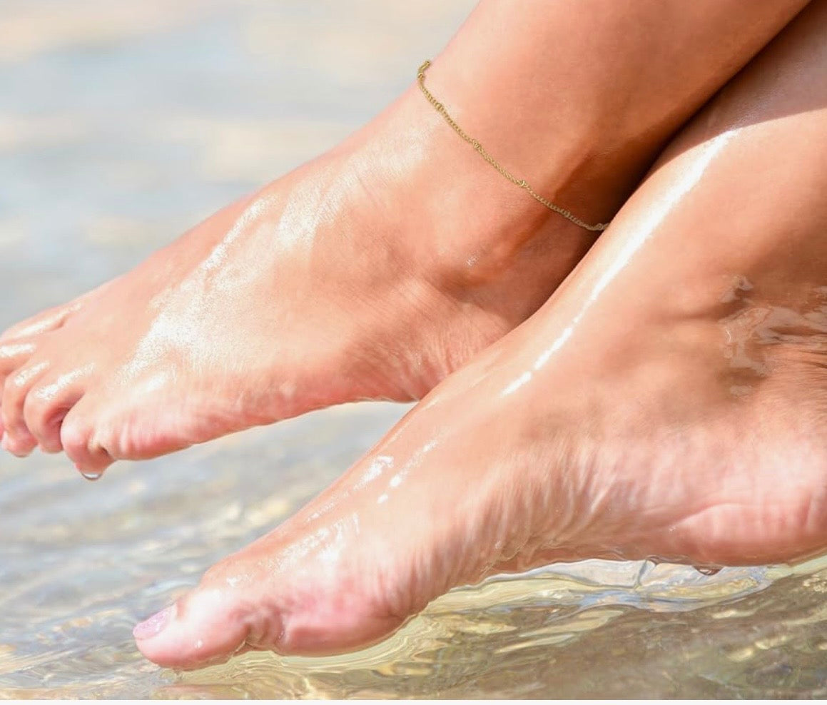 Beyond Glow Gold Beaded Chain Anklet