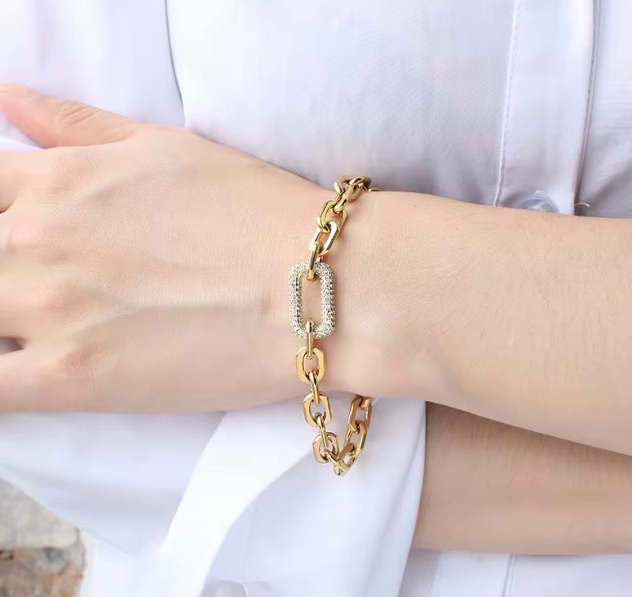Alexa Link Gold Statement Bracelet