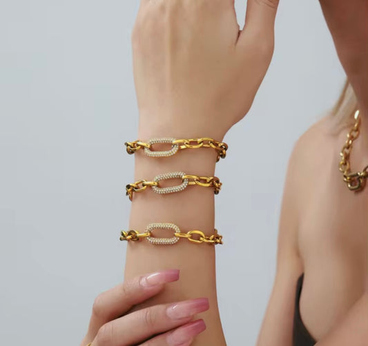 Alexa Link Gold Statement Bracelet