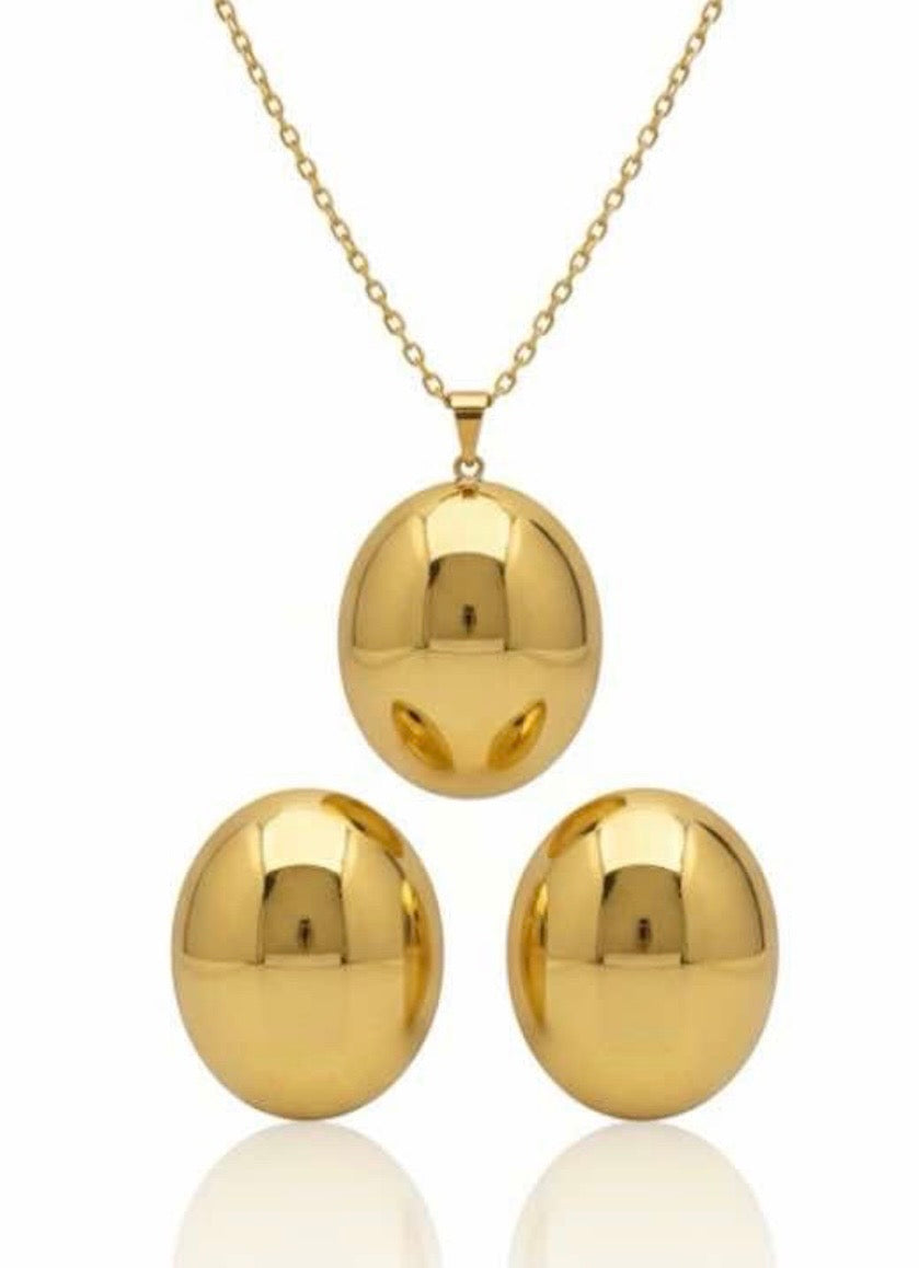 Elena Retro Gold Necklace Set