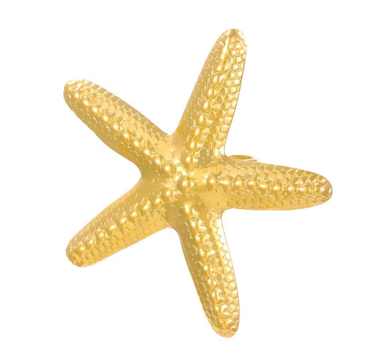Glow Starfish Gold Statement Adjustable Ring