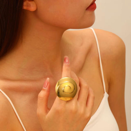 Geometric Circular Bold Statement Ring