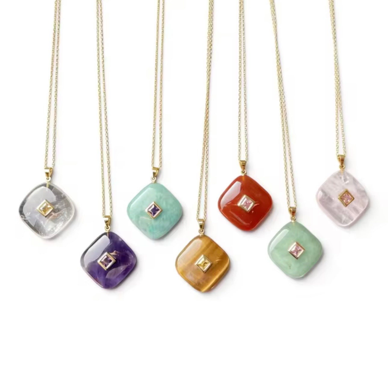 Red Aura Amazonite Pendant Necklace