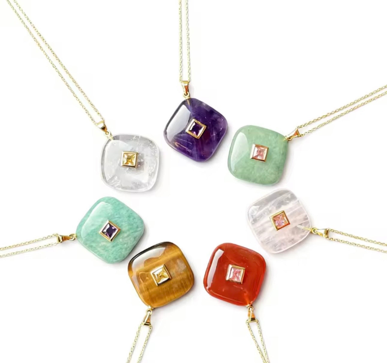 Mystic Aura Amazonite Pendant Necklace
