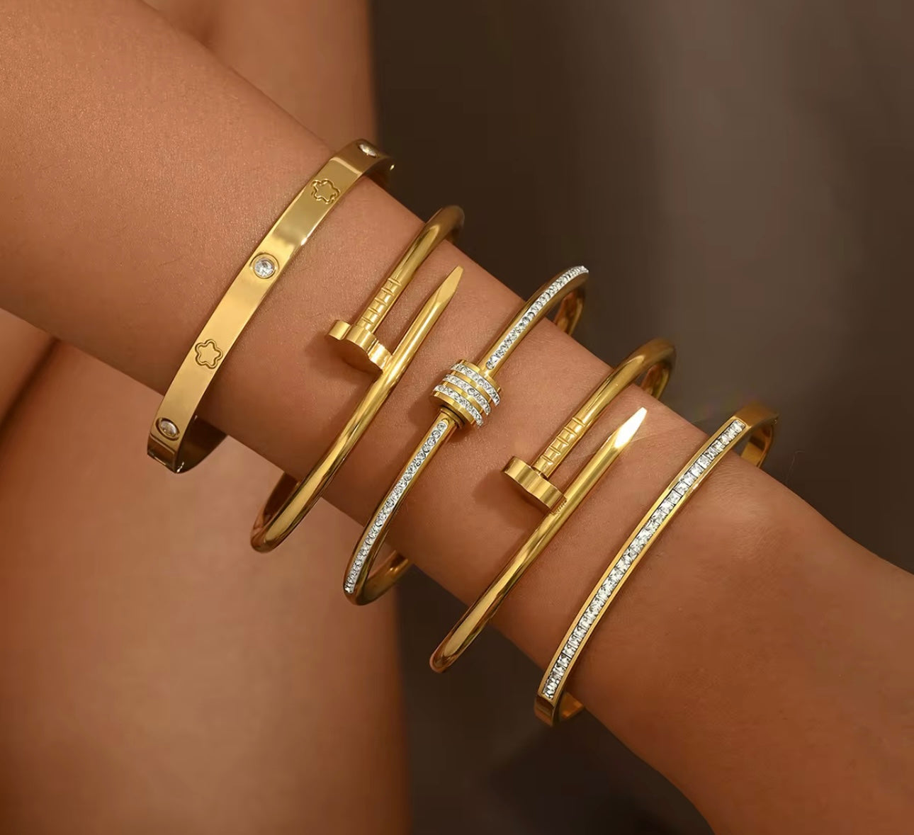 Luxe Glow Diamante Bangle Bracelet