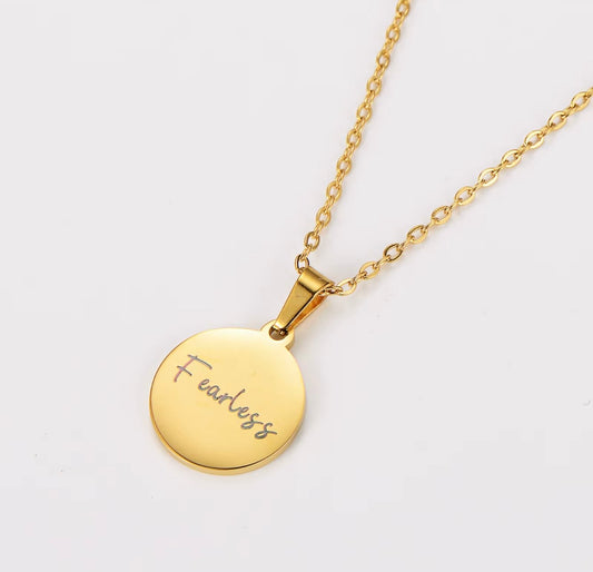 Fearless Affirmation Pendant Necklace