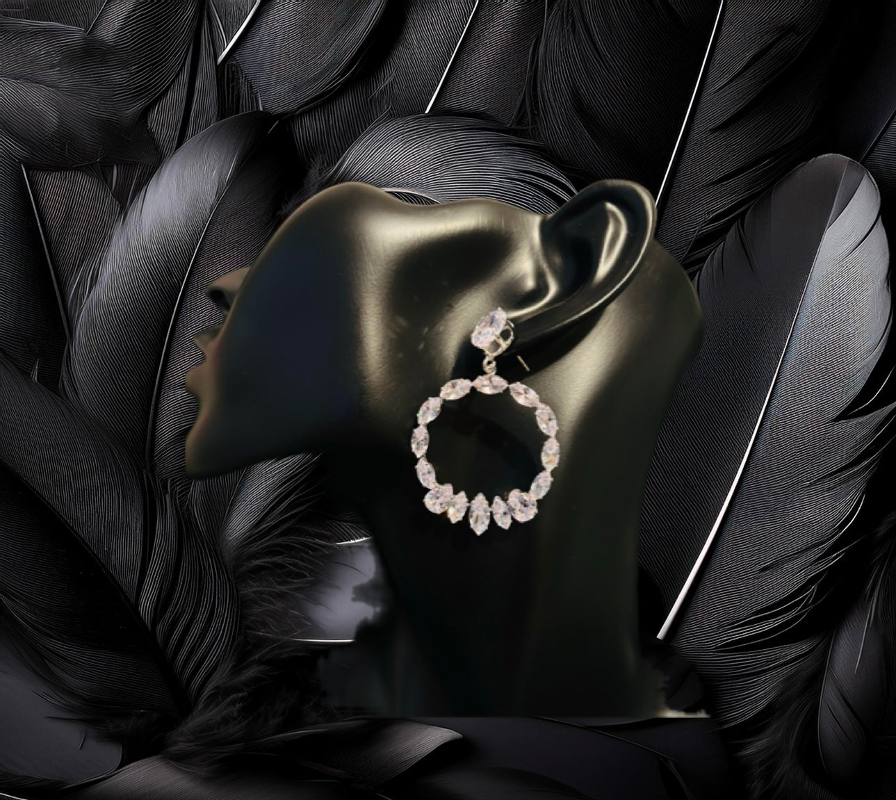 Alessandra Crystal Oversized Hoop Earrings