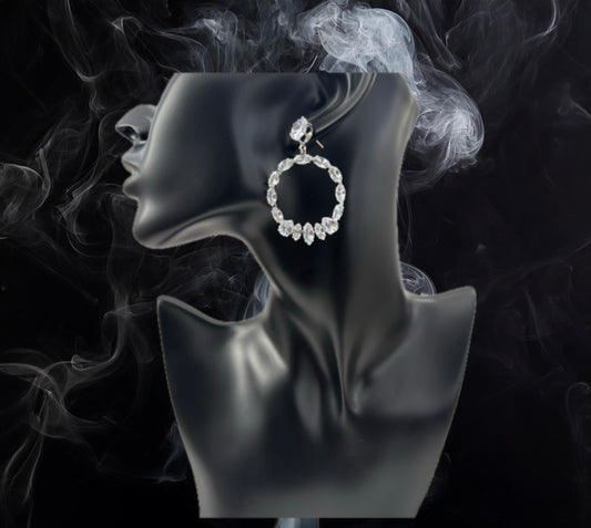 Alessandra Crystal Oversized Hoop Earrings